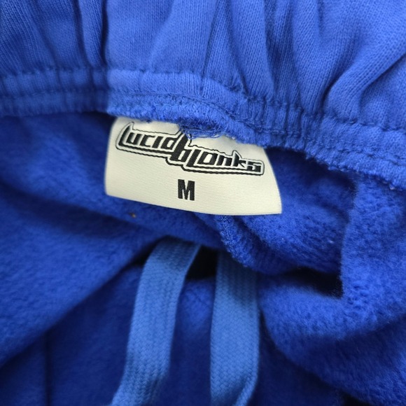 LucidBlanks Royal Blue Wide Leg‎ Sweatpants M 100% Cotton Flared Joggers - Picture 6 of 8